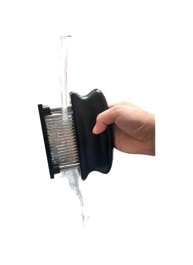 HOOKOR Meat Tenderizer with 48 Stainless Steel Ultra Sharp Needle Blades Heavy Duty Cooking machine for Tenderizing Beef, Turkey, Chicken, Steak, Veal, Pork, Fish etc，BBQ, Red  - Image 4