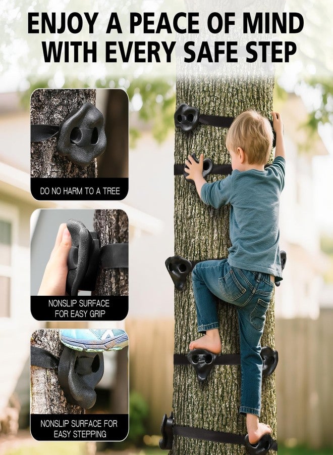 TOPNEW 18PCS Ninja Tree Climbing Holds and 6 Sturdy Ratchet Straps for Kids Tree Climbing, Large Climbing Rocks for Outdoor Ninja Warrior Obstacle Course Training - Image 4