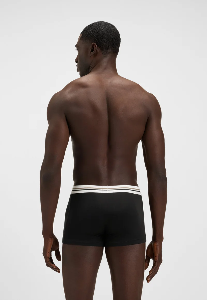 BOSS Three-pack of trunks with logo and stripe waistbands