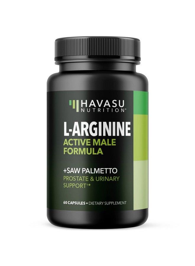 L Arginine Saw Palmetto For Men With S7 Plantbased Ingredient Blend For Nitric Oxide Boost ; Increases Blood Flow And Improves Prostate Support ; Active Male Supplement ; 60 Vegan Capsules