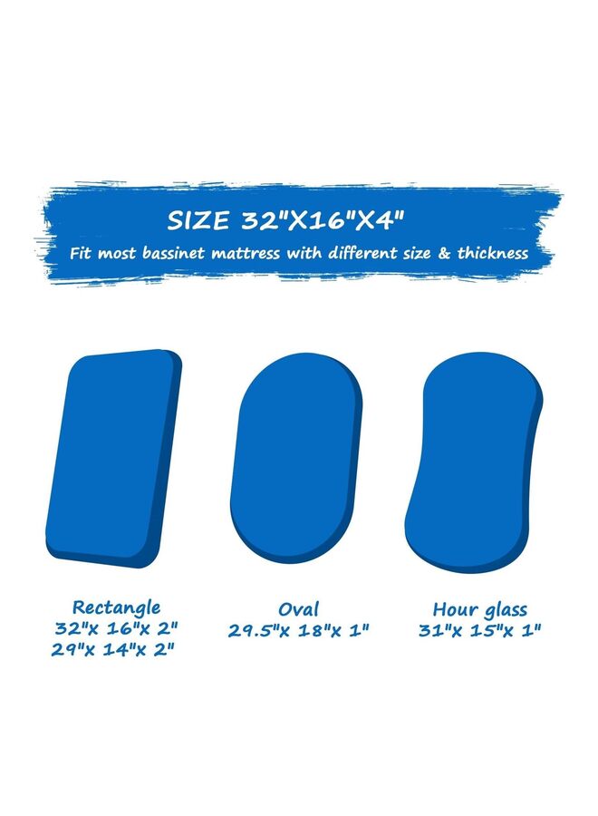 طقم ملاءات سرير أطفال مرن فائق النعومة، مكون من قطعتين للبنات، مناسب لجميع الأعمار، مناسب لمهد الأطفال، سلة موسى، مرتبة بيضاوية مستطيلة الشكل (أبيض) - Image 2