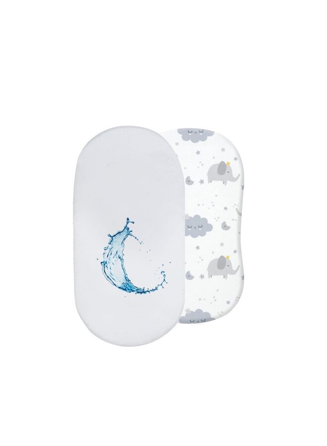 طقم ملاءات سرير أطفال مرن فائق النعومة، مكون من قطعتين للبنات، مناسب لجميع الأعمار، مناسب لمهد الأطفال، سلة موسى، مرتبة بيضاوية مستطيلة الشكل (أبيض) - Image 3