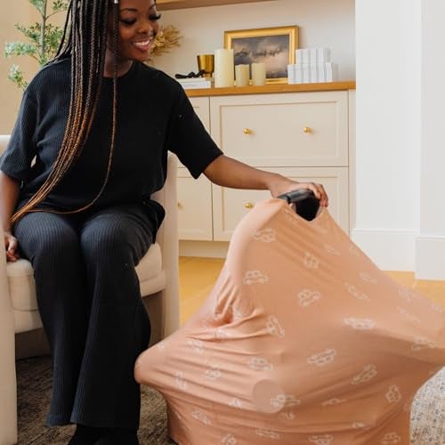 Copper Pearl Nursing Cover MultiUse Cover for Baby Girl or Boy Car Seat Cover Stroller Cover Breastfeeding Cover Up for Women Cooper - Image 3