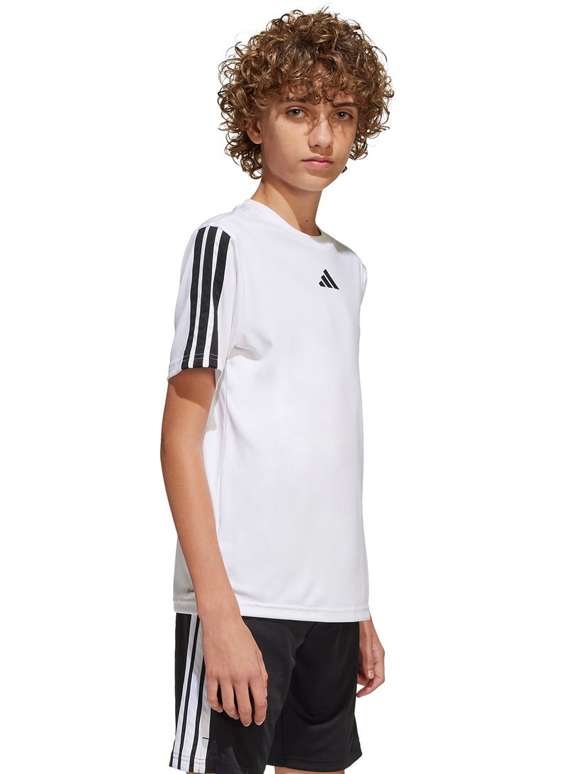 Adidas Youth Training Essential 3 Stripe T-Shirt - Image 1