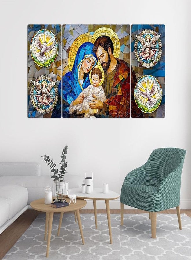 FIVE KRAFT Premium Mary Joseph, Jesus & Dove Big Size Acrylic Wall Painting Set of 3 for Religious Wall Art for Living Room, Bedroom, Church & Sacred Spaces | 32×16 Inches Glass Finishing - Image 4