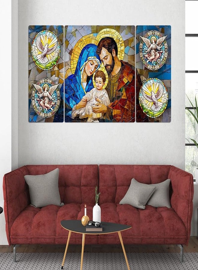 FIVE KRAFT Premium Mary Joseph, Jesus & Dove Big Size Acrylic Wall Painting Set of 3 for Religious Wall Art for Living Room, Bedroom, Church & Sacred Spaces | 32×16 Inches Glass Finishing - Image 2