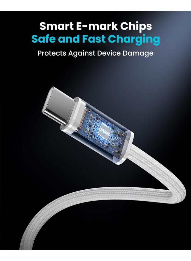 Verilux® PD 240W Type C Cable Fast Charging, 6.6Ft/2M Nylon Braided C Type Charger Cable with 480Mbps Data Transfer, Compatible with iPhone 17/16/15, Galaxy S26/S25/S24, MacBook, iPad - Image 2
