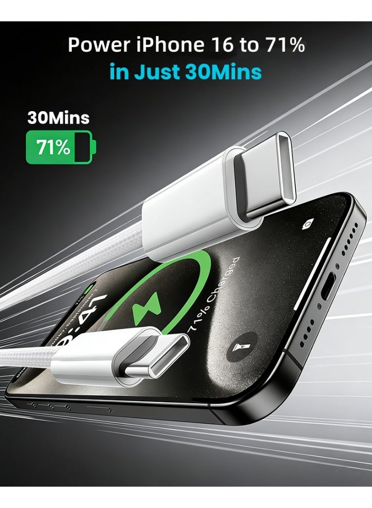 Verilux® PD 240W Type C Cable Fast Charging, 6.6Ft/2M Nylon Braided C Type Charger Cable with 480Mbps Data Transfer, Compatible with iPhone 17/16/15, Galaxy S26/S25/S24, MacBook, iPad - Image 5