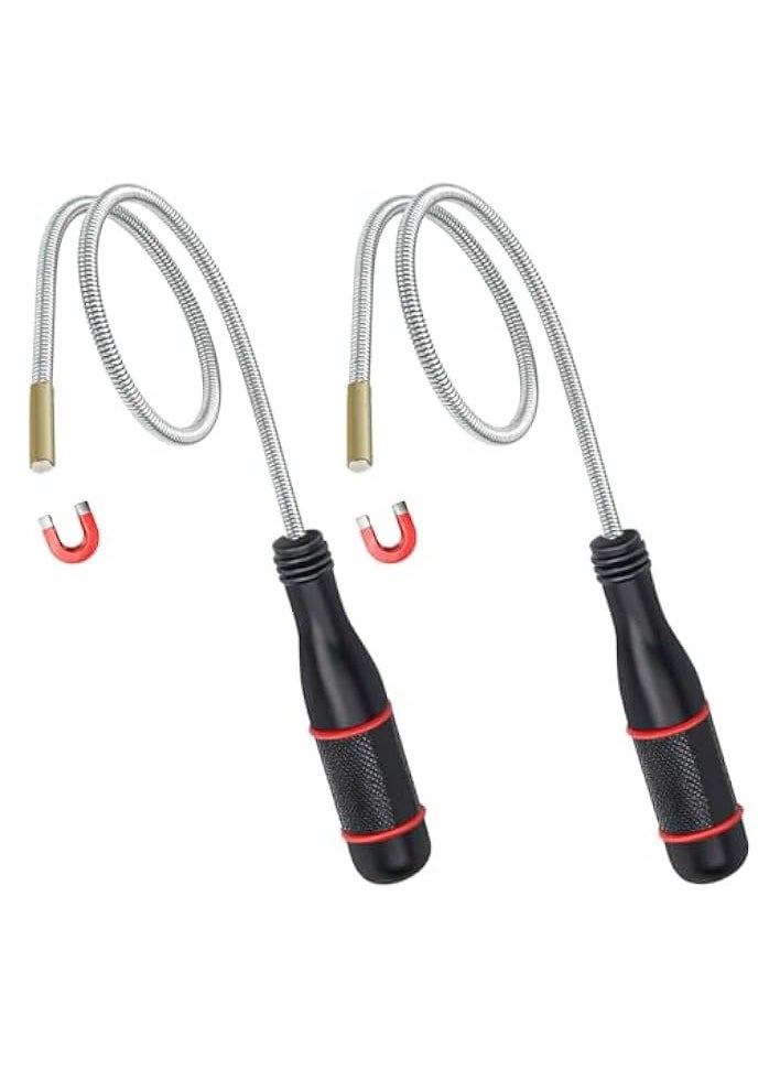 PROMASS Magnetic Pick-Up Tools, 2 Pack Bendable and Flexible Magnet Tool, 24 Inch Versatile Magnet Sweeper for Difficult-to-Reach Home Sink Drains, Car Keys, Bolts, Screws  - Image 1