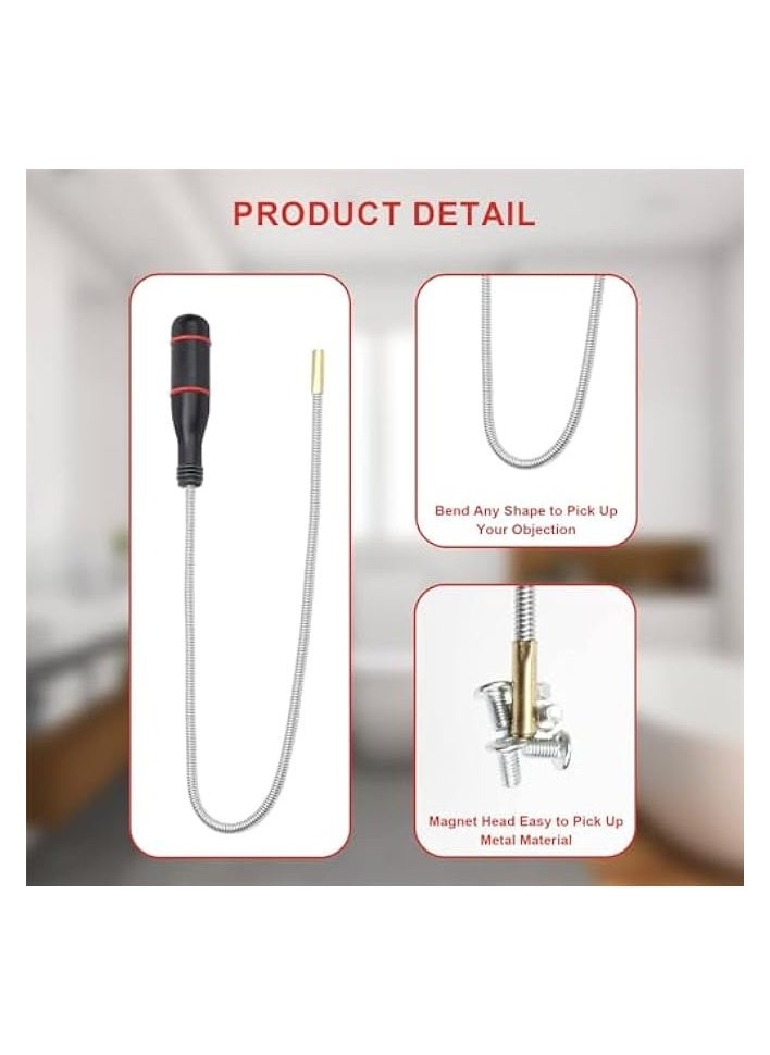 PROMASS Magnetic Pick-Up Tools, 2 Pack Bendable and Flexible Magnet Tool, 24 Inch Versatile Magnet Sweeper for Difficult-to-Reach Home Sink Drains, Car Keys, Bolts, Screws  - Image 3