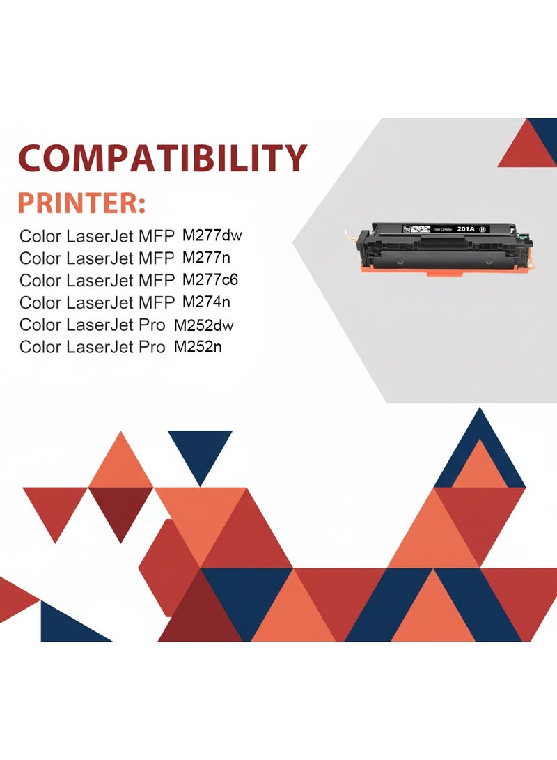 ابلس حبر متوافق 201A CF402A أصفر اللون لطابعات Color LaserJet Pro M252dw، M252n، MFP M277n، M277dw، M277c6، M274n - Image 3