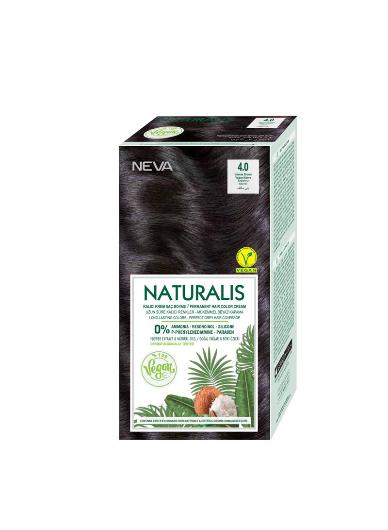 NEVA Naturalis Permanent Hair Color, Vegan,100% Gray Coverage, Organic, No Harmful Chemicals, Ammonia Free, Long-Lasting - INTENSE BROWN - 4.0 - Image 4