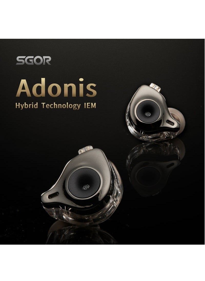 Generic - SGOR Adonis 1DD+1BA Hybrid Technology Earphones In Ear Monitor HIFI Super Bass Earbuds High Sound Quality Music Headphones (No mic) - Image 1