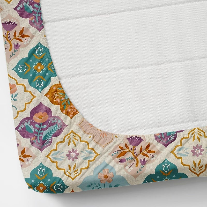 VOMZER 320 TC Cotton Feel All Around Elastic Fitted Bedsheets Double Queen Size, Premium Elastic Fitted King Size Bed Sheet for Double Bed with 2 Pillow Covers, Size- 72” x 72” (Multi Color) - Image 4