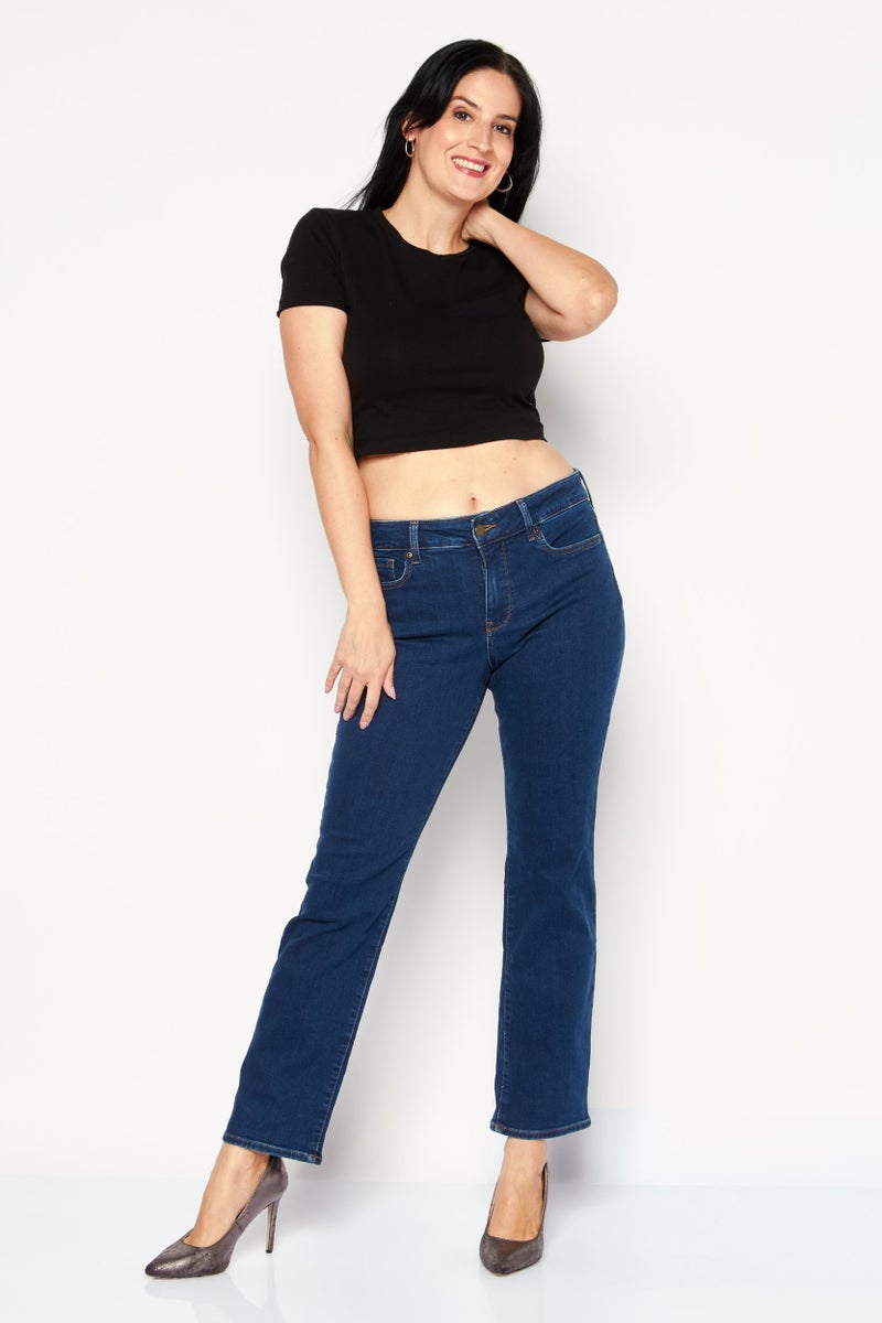 NYDJ Women Petite Fit Solid Stretchable Denim Jeans, Wash Navy - Image 2