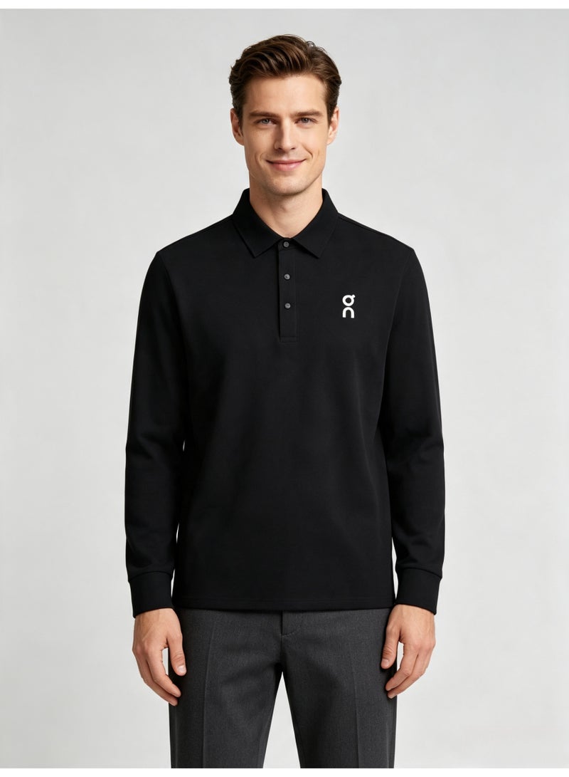 On Running Men's casual lapel long sleeve Polo shirt - Image 1