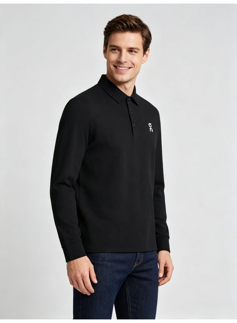 On Running Men's casual lapel long sleeve Polo shirt - Image 2