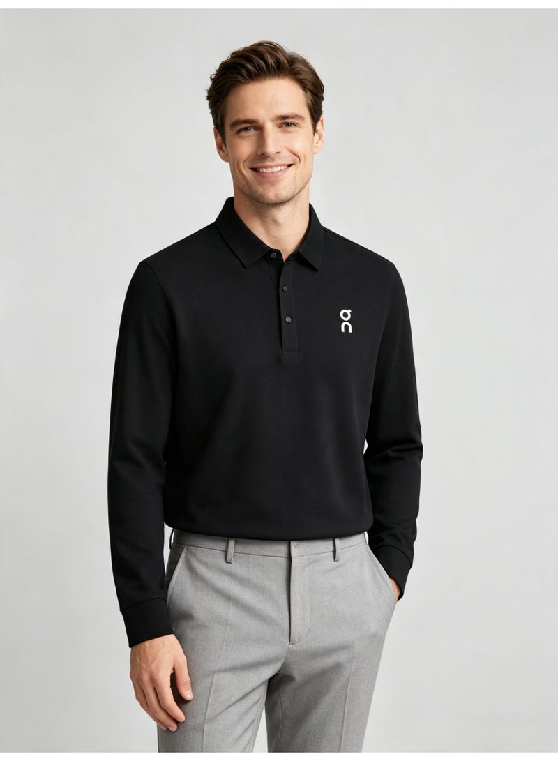 On Running Men's casual lapel long sleeve Polo shirt - Image 5