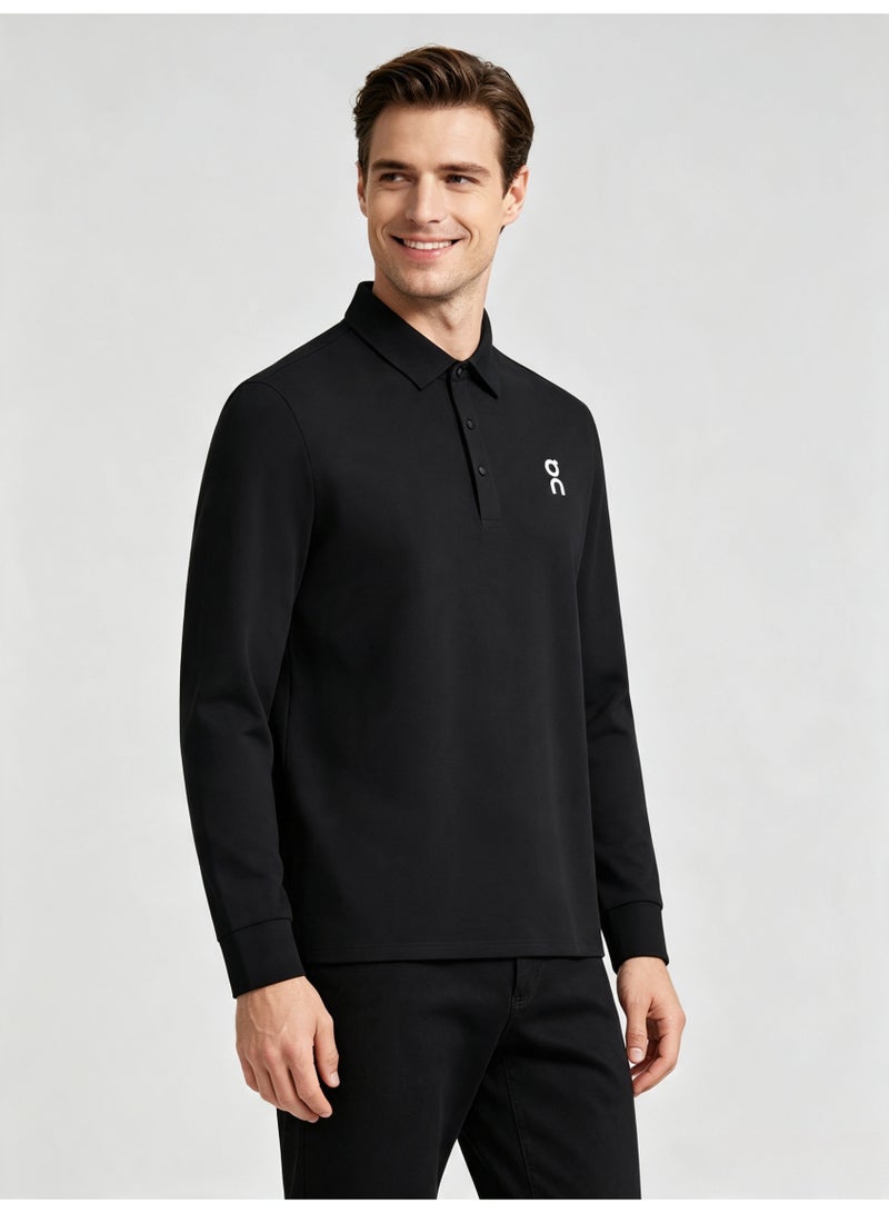 On Running Men's casual lapel long sleeve Polo shirt - Image 4