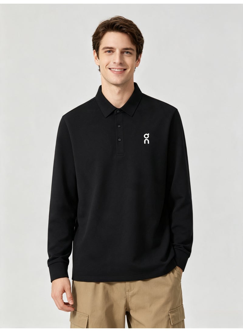 On Running Men's casual lapel long sleeve Polo shirt - Image 3