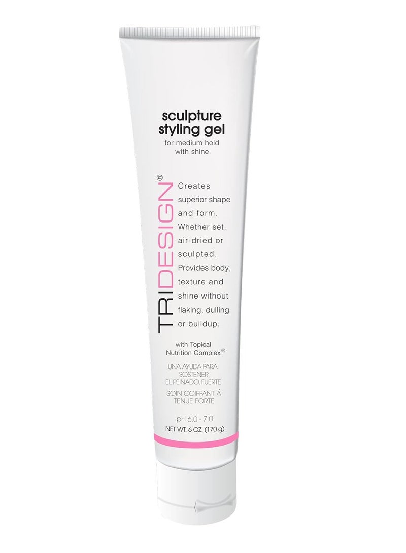 TRIDESIGN TRI Design Sculpture Hair Styling Gel – Strong Hold for All Hair Types, Flake-Free Formula for a Wet Look, Curl Definition, or Textured Style – 6 oz  - Image 1