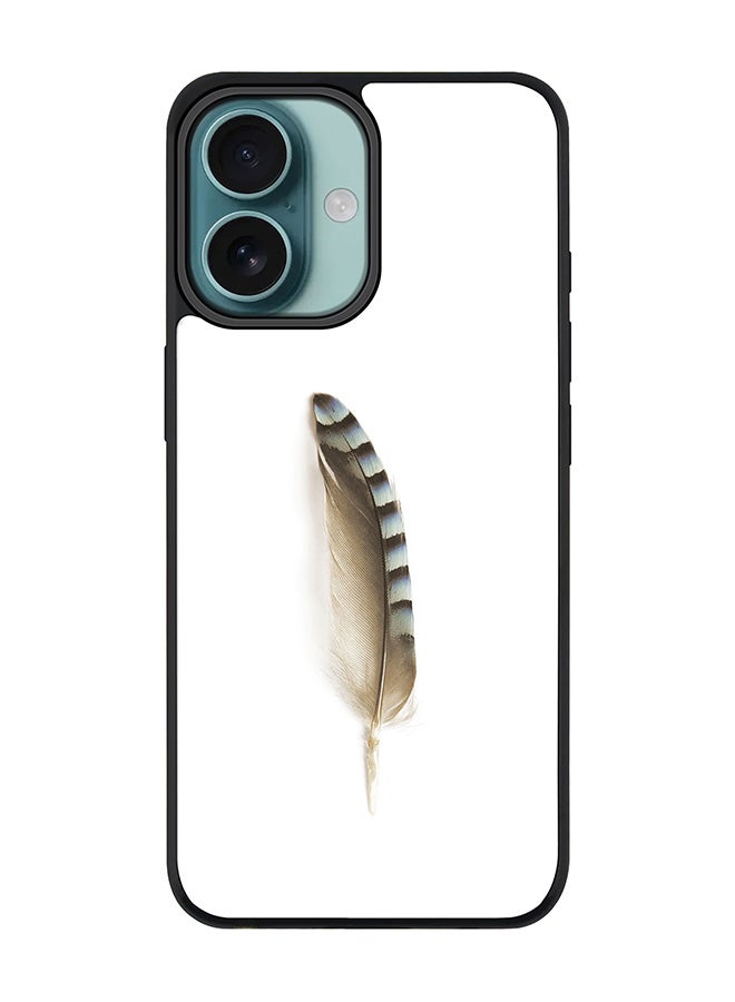 Stylizedd For iPhone 16 Case [Compatible with MagSafe] Slim Magnetic cover Phone Case iPhone 16 -Lonely Feather - Image 1