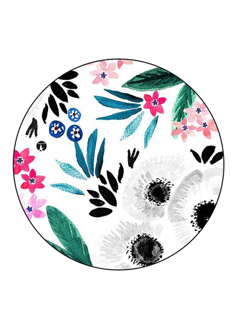 RKN Flowers Printed Mouse Pad  Round  Multicolour