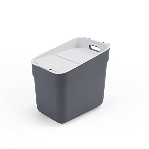 Curver Ready to Collect 100 Recycled 20L Kitchen Accessories Recycling Lift Top Bin Dark Grey Light Grey Lid