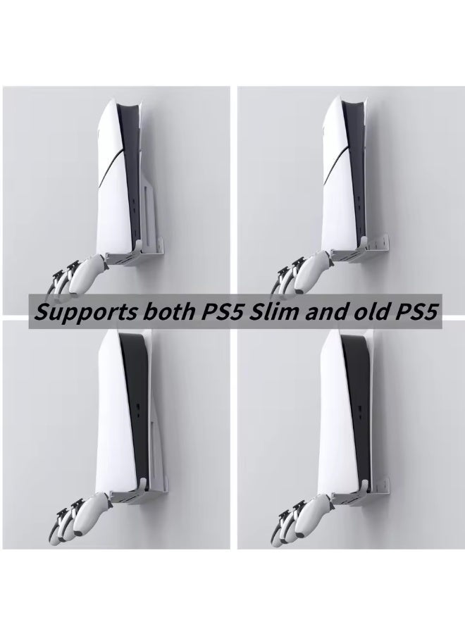 Steel Wall Mount for PS5 & PS5 Pro /Slim – Strong Design with 2 Controller Storage Brackets– Durable Metal Design - Image 5