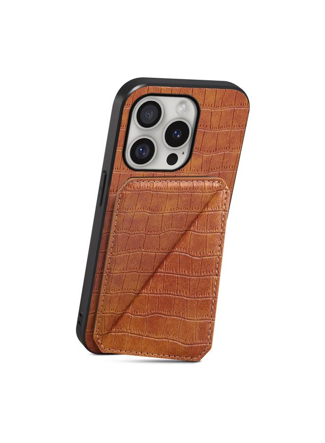 erorex Case For iPhone 16 Pro Max Imitation Crocodile Leather Back Phone Case with Holder - Image 3