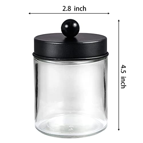 Komashr 3 Pack Apothecary Jar Canisters Bathroom Vanity Organizer - Qtip Holder Storage Organizer Set Countertop Canister with Stainless Steel Lids &Cute Stickers for Qtips,Cotton Swabs,Makeup Sponges,Floss - Image 4