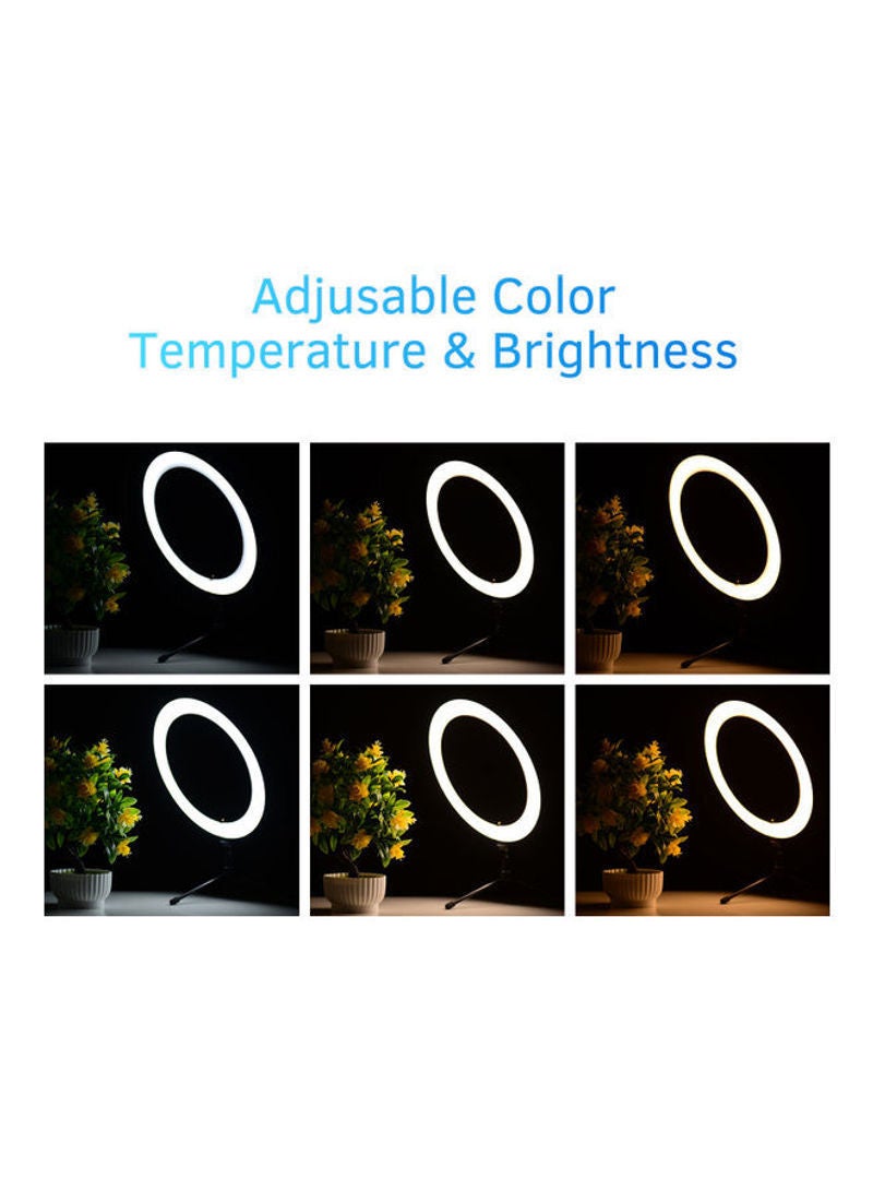 NIBEMINENT LED Photography Ring Light With Mobile Holder Black  - Image 2