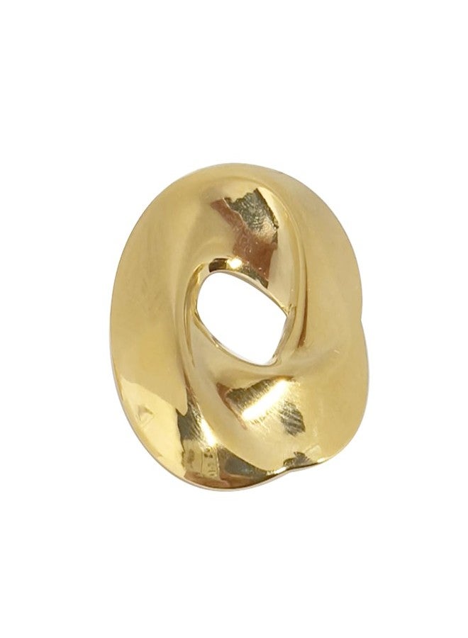 OIDIMS Unique Geometric Hollow out Brooch Lapel Pins Personalized Gold-Tone Irregular Round Brooches Corsage Dainty Suit Hat Dress Decoration Holiday Party Jewelry for Women Men's Fashion (Gold-Tone) - Image 1