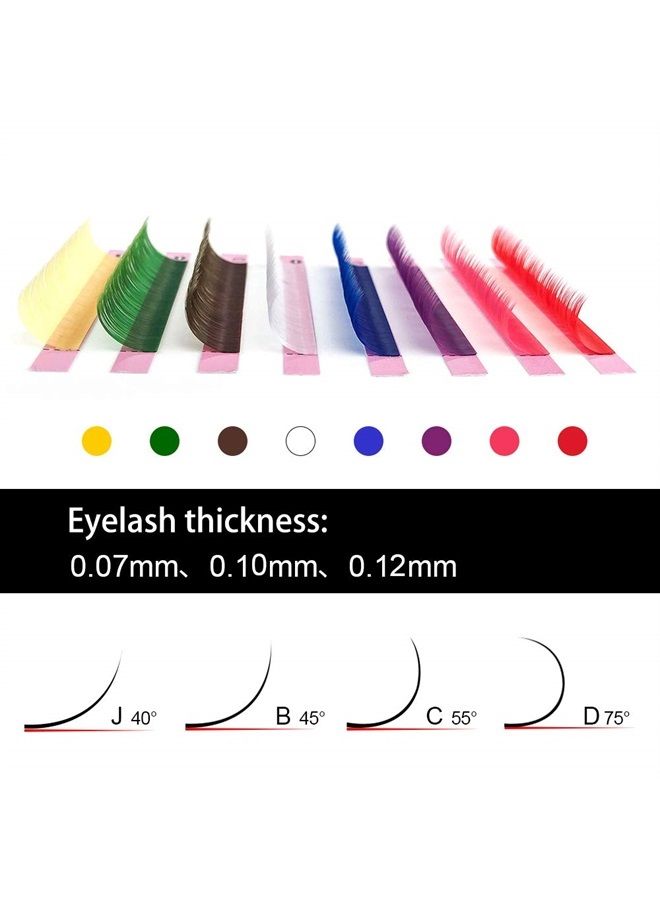 NAGARAKU Colored Eyelash Extensions 8 Colors Rainbow 0.07mm C curl 14mm Purple Blue Pink Brown Individual Lashes Soft Natural Professional Salon Supplies - Image 4
