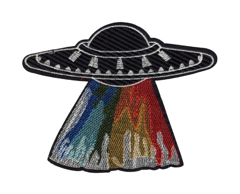 Generic Unidentified Flying Object (UFO) Applique Embroidered Sew-on Patch ; Size: 19cm x 15cm for Jackets, Bags, T-Shirts, Jeans, Pants, Outdoor Clothing ; Imported from Malaysia (1 Piece). (Code: L-8)  - Image 1