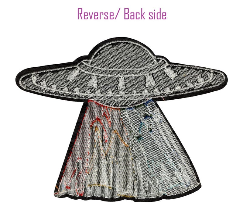 Generic Unidentified Flying Object (UFO) Applique Embroidered Sew-on Patch ; Size: 19cm x 15cm for Jackets, Bags, T-Shirts, Jeans, Pants, Outdoor Clothing ; Imported from Malaysia (1 Piece). (Code: L-8)  - Image 5