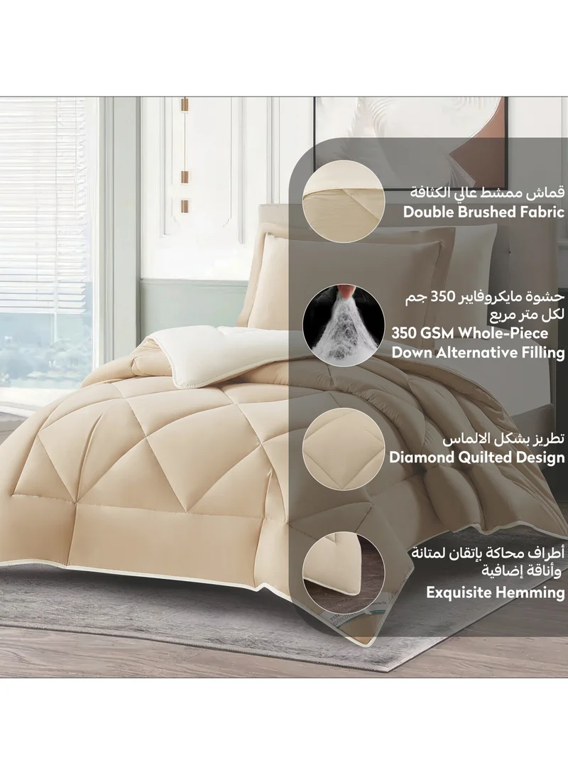 Donetella Bedding Comforter Set, Single Size 170x230 cm - 2-Pcs Solid Quilted Bed Set, Microfiber Fabric - 1 Comforter and 1 Pillow Sham