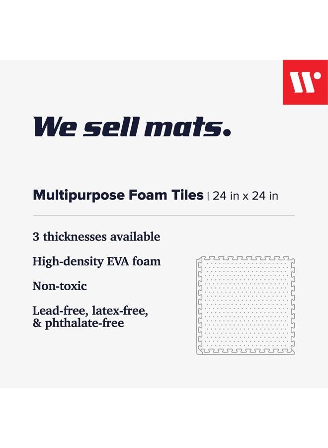 We Sell Mats حصيرة تمارين متعددة الاستخدامات بسماكة 3/8 بوصة مع رغوة EVA، بلاط متداخل، مضادة للإرهاق للاستخدام في المنزل أو الصالة الرياضية، 24 بوصة × 24 بوصة - Image 2