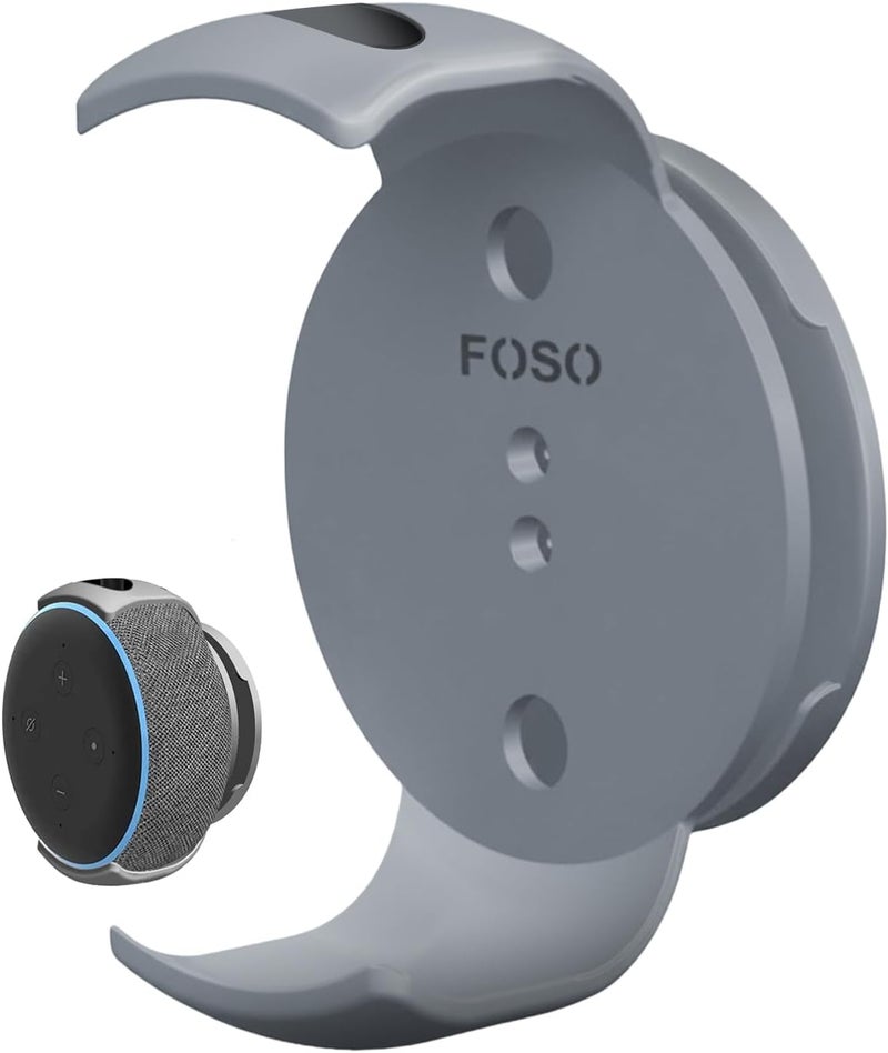 Foso Wall Mount for Alexa Echo Dot 3rd Gen, Bracket Stand Holder for Smart Speaker, Built-in Cable Management Hide Messy Wires, for Kitchen, Bedroom & Bathroom(Speaker not Included) (Gray) - Image 1
