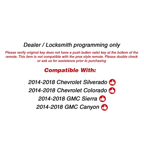 KeylessOption Keyless Entry Remote Control Car Key Fob Replacement for Chevy GMC M3N-32337100 (Pack of 2) - Image 4