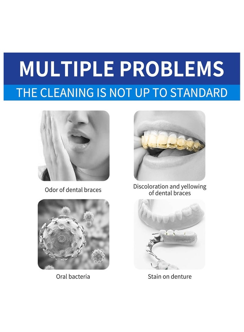 Zard 100PCS Retainer Cleaning Tablets, Denture Cleaning Tablets, Removes Odor Oral, Cleaning Retainer Cleaner, for Aligner Mouth Night Guard, Denture Cleaning Tablets for Dental Appliances, Clean - Image 5
