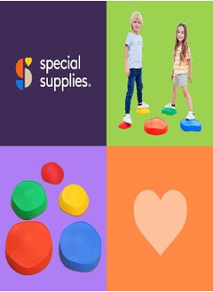 Special Supplies Stepping Stones for Kids, 5 Balance Indoor and Outdoor Blocks Promote Coordination, Balance, Strength, Child Safe Rubber, Non-Slip Edging, Stackable (Primary) - pzsku/Z63F3C789AEDB1FFEFDAEZ/45/_/1686916311/11f2fc09-516d-4e77-a1c4-3b7ebb3cf637