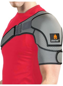 Sparthos Sparthos Shoulder Brace - Support and Compression Sleeve for Torn Rotator Cuff, AC Joint Pain Relief - Arm Immobilizer Wrap, Ice Pack Pocket, Stability Strap, Dislocated Shoulder - for Men and Women  - Image 1