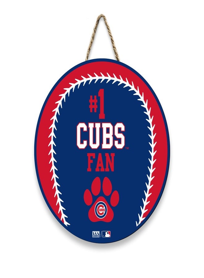 Pets First MLB CHICAGO CUBS BASEBALL SHAPE SIGN Yard Sign Cool & Sporty Fence Sign MLB Fan Yard Decor Waterproof Wooden Sign Indoor & Outdoor with MLB Team Logo - Image 1