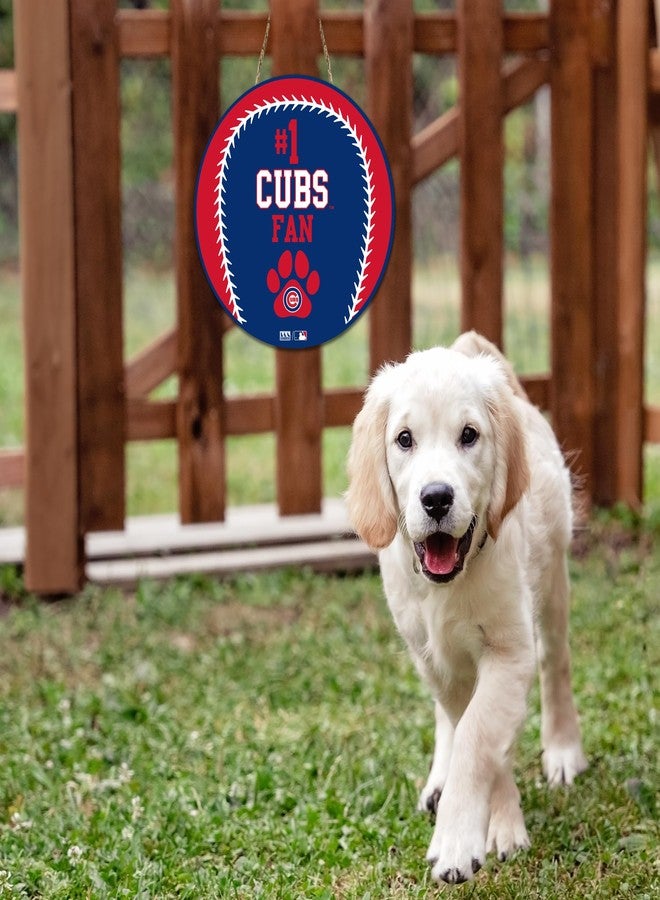 Pets First MLB CHICAGO CUBS BASEBALL SHAPE SIGN Yard Sign Cool & Sporty Fence Sign MLB Fan Yard Decor Waterproof Wooden Sign Indoor & Outdoor with MLB Team Logo - Image 2