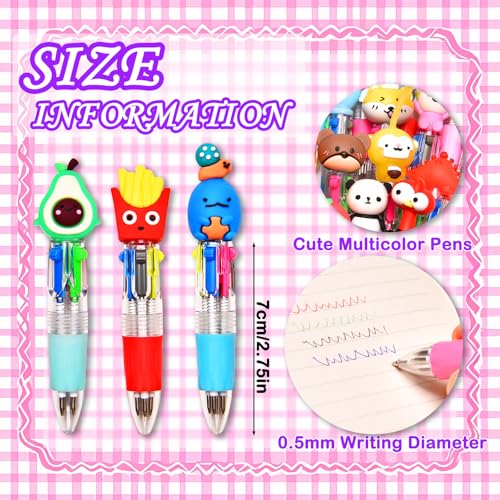 BIMORITA 60Pcs Mini Multicolor Pens in One 4-in-1, Cute Pens Bulk for Party Favors and Birthdays, Delightful Ballpoint Pen Gifts Classroom Prizes (60pcs) - Image 2
