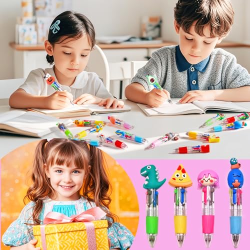 BIMORITA 60Pcs Mini Multicolor Pens in One 4-in-1, Cute Pens Bulk for Party Favors and Birthdays, Delightful Ballpoint Pen Gifts Classroom Prizes (60pcs) - Image 4
