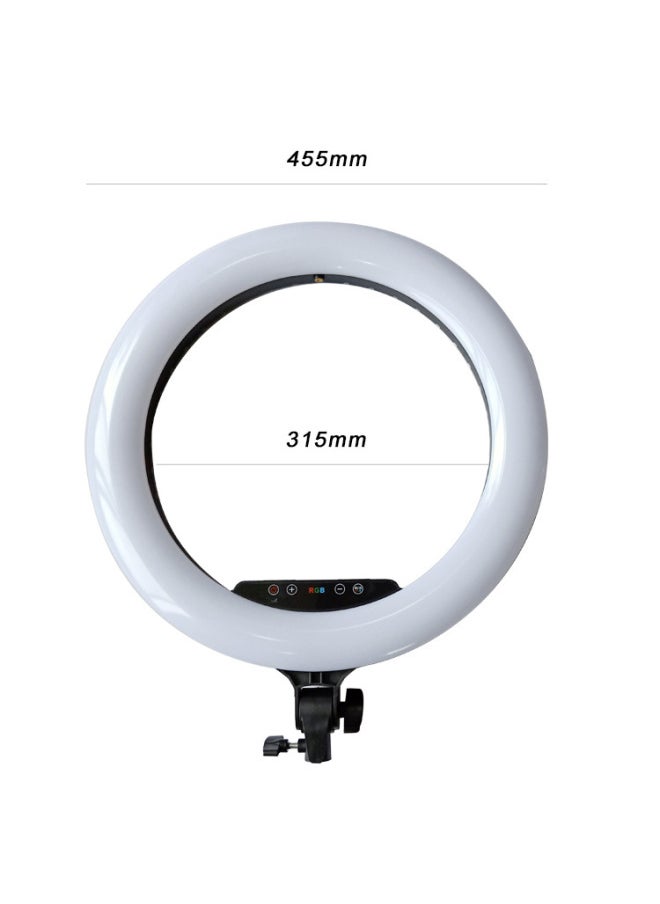General - Spot 18-inch RGB Photography Lamp Remote Control Touch Screen Three-machine Live Flash Colorful Adjustment Ring Lamp Lighting Lamp-Light Source Color:18 Inch RGB - Image 1