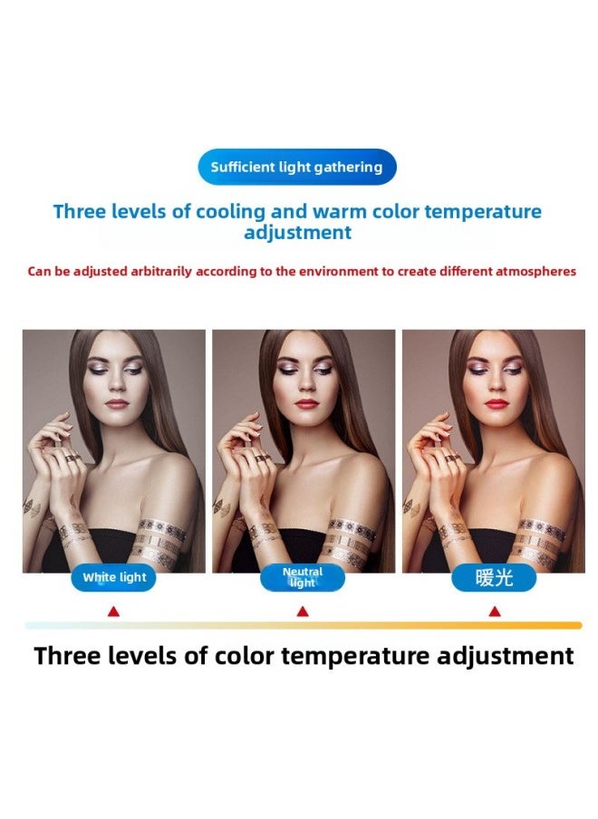 General - Spot 18-inch RGB Photography Lamp Remote Control Touch Screen Three-machine Live Flash Colorful Adjustment Ring Lamp Lighting Lamp-Light Source Color:18 Inch RGB - Image 1