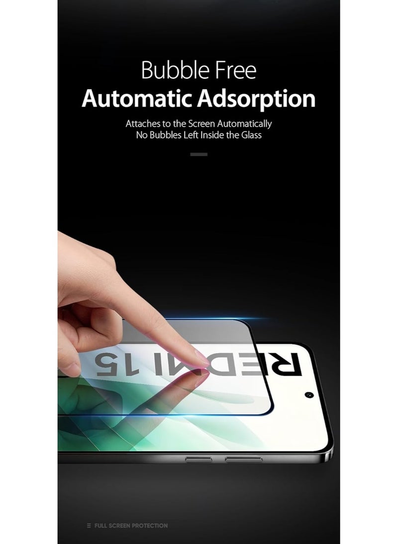 Screen Protector for Xiaomi Redmi 15 Tempered Glass Screen Protector Full Screen Coverage HD Clarity Anti Shatter Scratch Proof Glass For Xiaomi Redmi 15 - Image 3